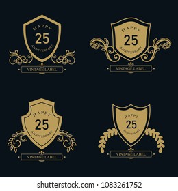 Vector  Wedding Anniversary Badges Illustration