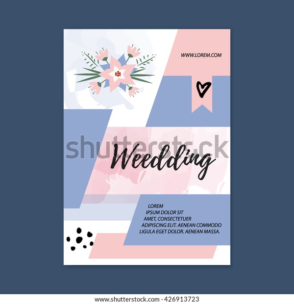 Vector Wedding Brochure Blank Template Front Stock Vector Royalty