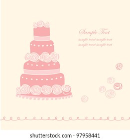 Vector wedding cake doodle for Wedding invitations or announcements