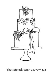 Vector wedding cake illustration for Wedding invitations or announcements