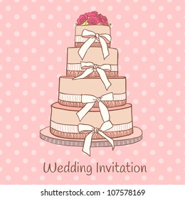 Vector wedding cake  for Wedding invitations or announcements