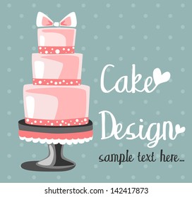 Vector wedding cake for Wedding invitations or announcements