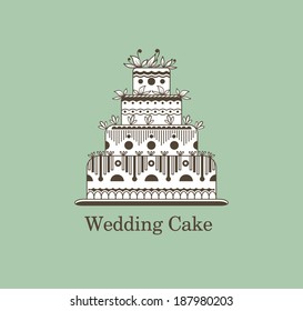 Vector wedding cake for Wedding invitations or announcements