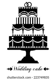 Vector wedding cake for Wedding invitations or announcements 