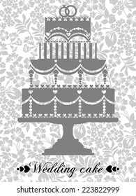 Vector wedding cake for Wedding invitations or announcements 