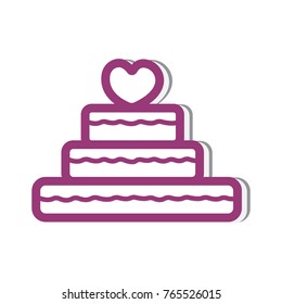 vector wedding cake  sticker