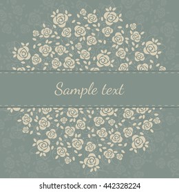 Vector wedding card with elegant roses
