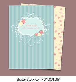 Vector wedding card or invitation. a4