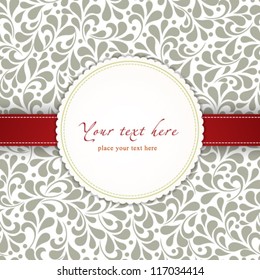 Vector wedding card or invitation with abstract floral background. Perfect as invitation or announcement.