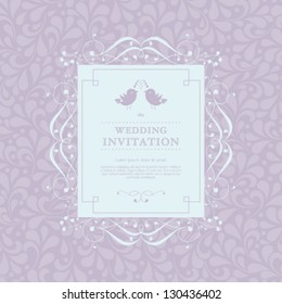 Vector wedding card or invitation with floral ornament background. Perfect as invitation or announcement.