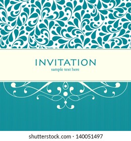 Vector wedding card or invitation with floral ornament background. Perfect as invitation or announcement.