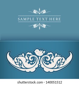 Vector wedding card or invitation with floral ornament background. Perfect as invitation or announcement.