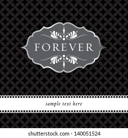 Vector wedding card or invitation with floral ornament background. Perfect as invitation or announcement.