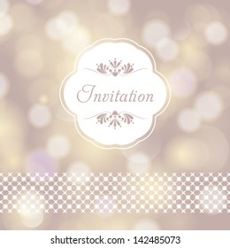 Vector wedding card or invitation with floral ornament background. Perfect as invitation or announcement.