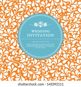 Vector wedding card or invitation with floral ornament background. Perfect as invitation or announcement.