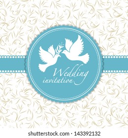 Vector wedding card or invitation with floral ornament background. Perfect as invitation or announcement.