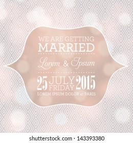 Vector wedding card or invitation with floral ornament background. Perfect as invitation or announcement.