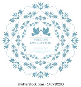 Vector wedding card or invitation with floral ornament background. Perfect as invitation or announcement.