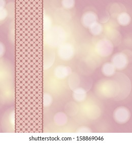 Vector wedding card or invitation with floral ornament ribbon. Holiday cover design template. Perfect as invitation or announcement.