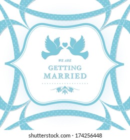 Vector wedding card or invitation with floral ornament background. Perfect as invitation or announcement.