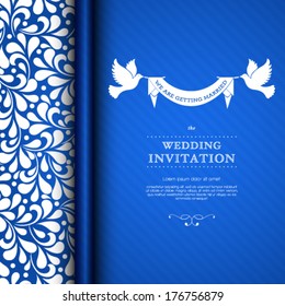Vector wedding card or invitation with floral ornament background. Perfect as invitation or announcement.
