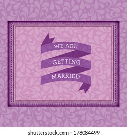 Vector wedding card or invitation with floral ornament background. 