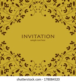 Vector wedding card or invitation with floral ornament background. 