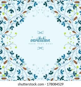 Vector wedding card or invitation with floral ornament background. Perfect as invitation or announcement. 