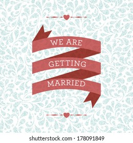 Vector wedding card or invitation with floral ornament background. Perfect as invitation or announcement. 