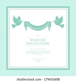 Vector wedding card or invitation with floral ornament background. Perfect as invitation or announcement.