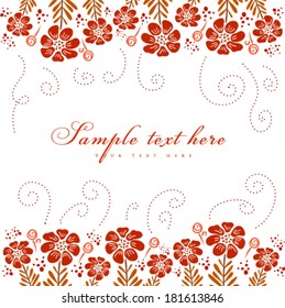 Vector wedding card or invitation with floral ornament background. Perfect as invitation or announcement.