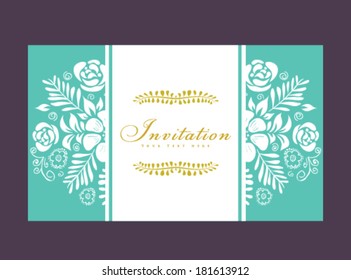 Vector wedding card or invitation with floral ornament background. Perfect as invitation or announcement.