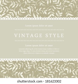 Vector wedding card or invitation with floral ornament background. Perfect as invitation or announcement.