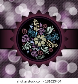 Vector wedding card or invitation with floral ornament background. Perfect as invitation or announcement.
