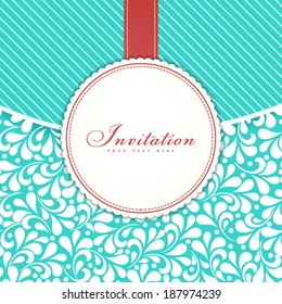 Vector wedding card or invitation with floral ornament background. Perfect as invitation or announcement.