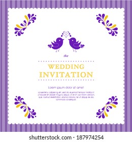 Vector wedding card or invitation with floral ornament background. Perfect as invitation or announcement.