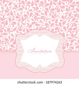 Vector wedding card or invitation with floral ornament background. Perfect as invitation or announcement.