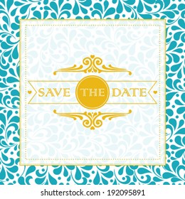 Vector wedding card or invitation with floral ornament background. Perfect as invitation or announcement.