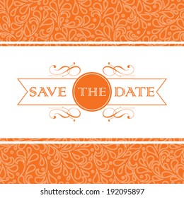 Vector wedding card or invitation with floral ornament background. Perfect as invitation or announcement.