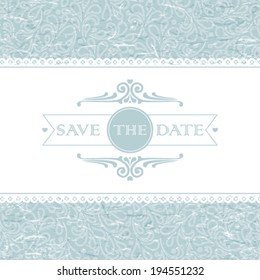 Vector wedding card or invitation with floral ornament background. Perfect as invitation or announcement.