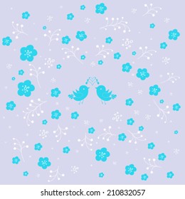 Vector wedding card or invitation with floral ornament background. Perfect as invitation or announcement.