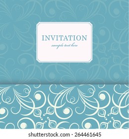 Vector wedding card or invitation with floral ornament background. Perfect as invitation or announcement.