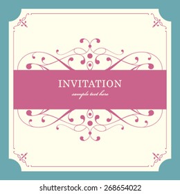 Vector wedding card or invitation with floral ornament background. Perfect as invitation or announcement.