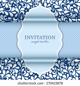 Vector wedding card or invitation with floral ornament background. Perfect as invitation or announcement.