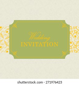 Vector wedding card or invitation with floral ornament background. Perfect as invitation or announcement.