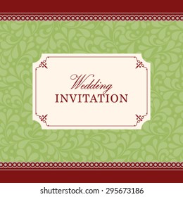 Vector wedding card or invitation with floral ornament background. Perfect as invitation or announcement.