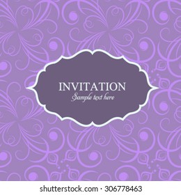Vector wedding card or invitation with floral ornament background. Perfect as invitation or announcement.