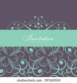 Vector wedding card or invitation with floral ornament background. Perfect as invitation or announcement.
