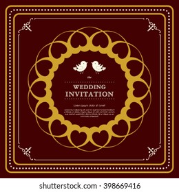 Vector wedding card or invitation with floral ornament background. Perfect as invitation or announcement