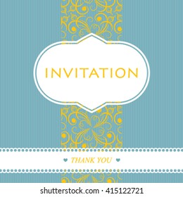 Vector wedding card or invitation with floral ornament background. Perfect as invitation or announcement.